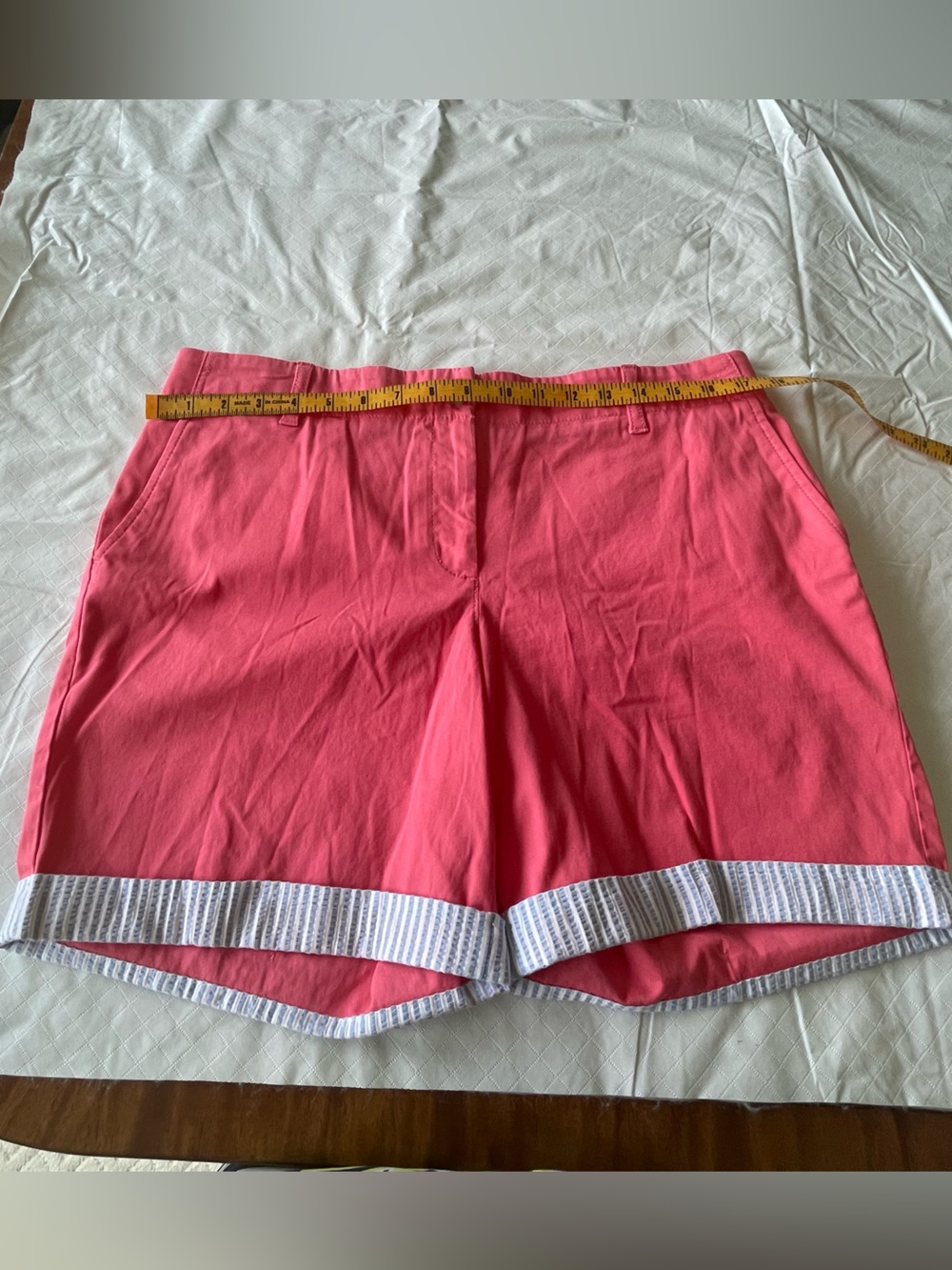 Talbots Coral Pink Roll-Cuff Bermuda Shorts
